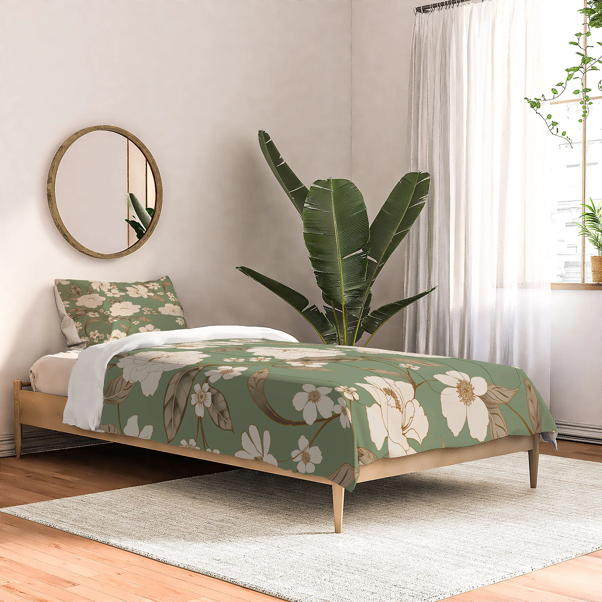 Gabriela Fuente Olive Floral Roberta Comforter - Image 5