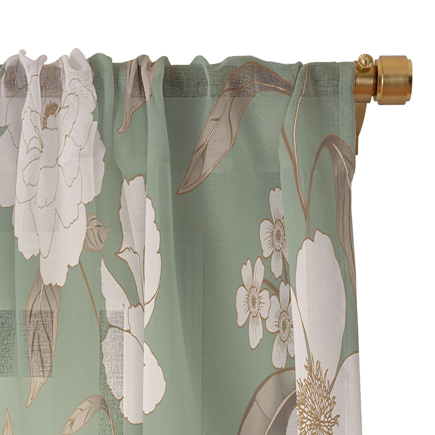 Gabriela Fuente Olive Floral Roberta Sheer Non Repeat - Image 3