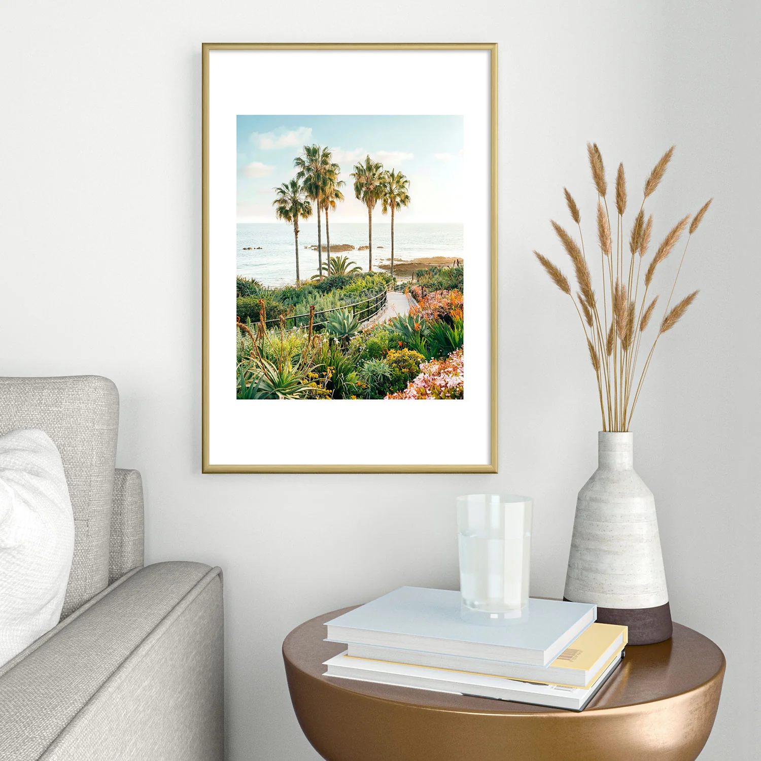 Gal Design Beachside Bloom Metal Framed Art Print - Image 14