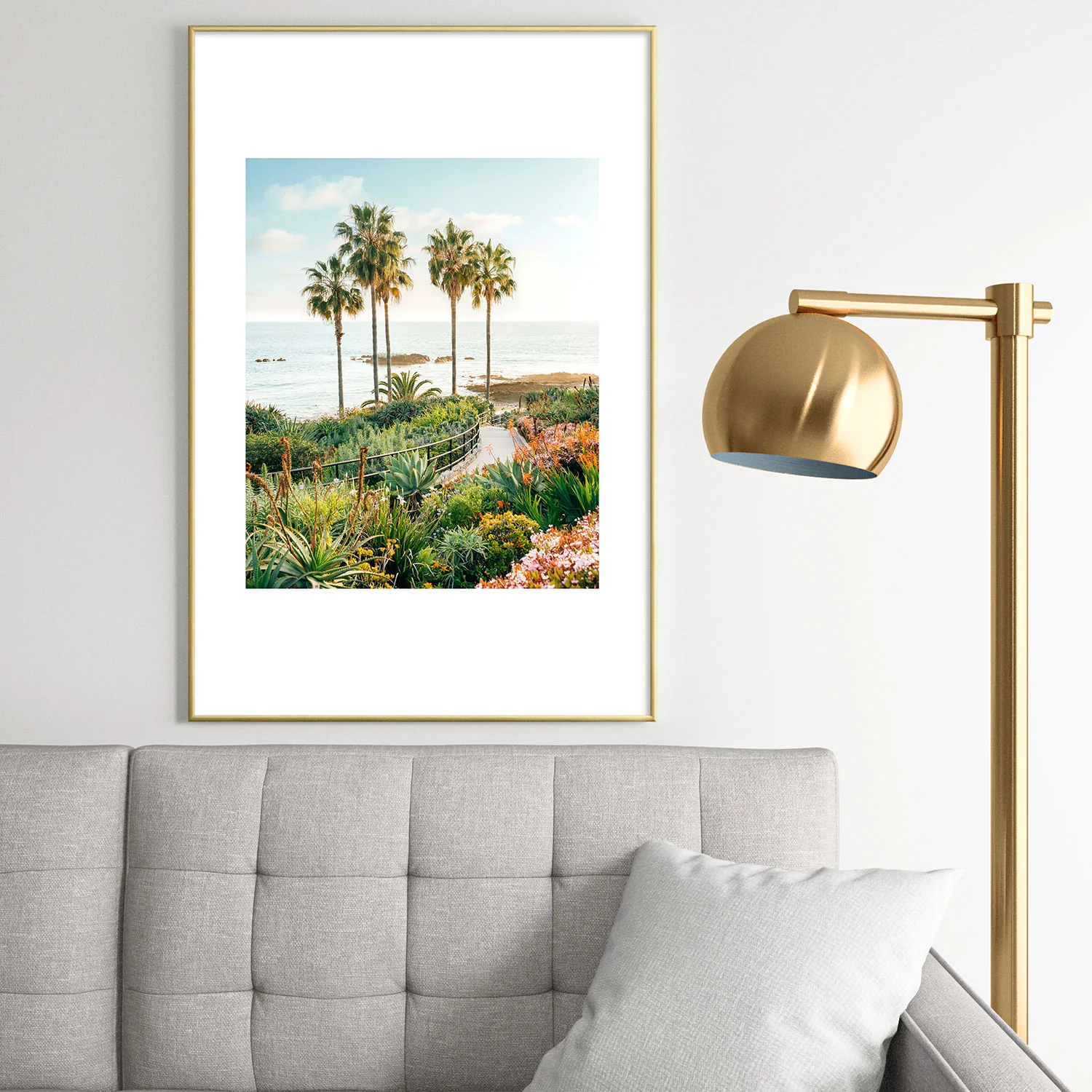 Gal Design Beachside Bloom Metal Framed Art Print - Image 38