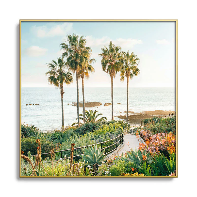 Gal Design Beachside Bloom Square Metal Framed Art Print - Image 13