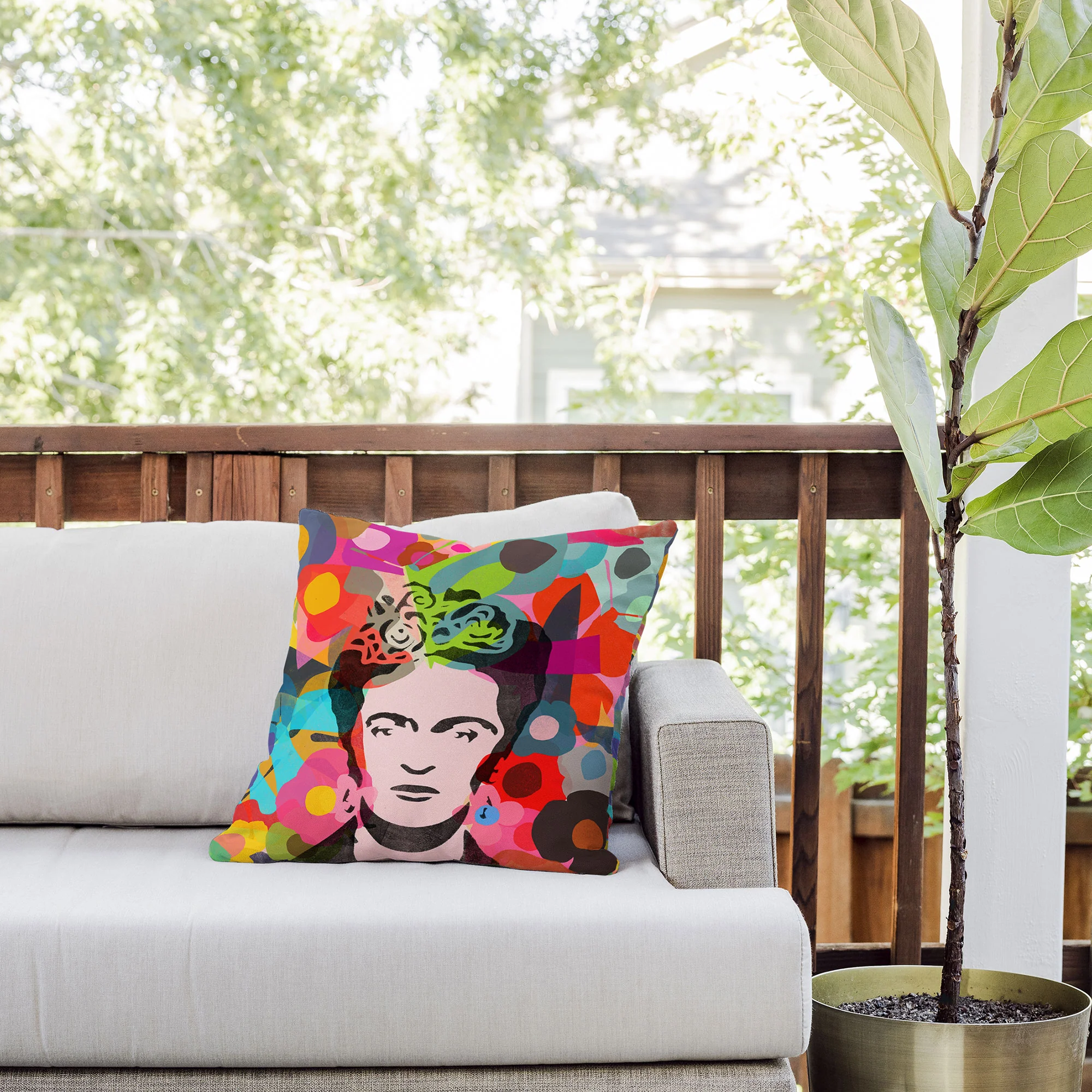 Garima Dhawan frida 1d Outdoor Throw Pillow - Image 6