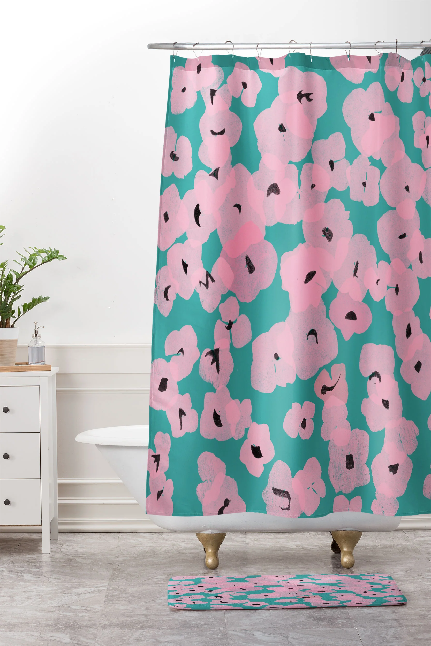 Garima Dhawan hydrangea 14 Memory Foam Bath Mat - Image 4