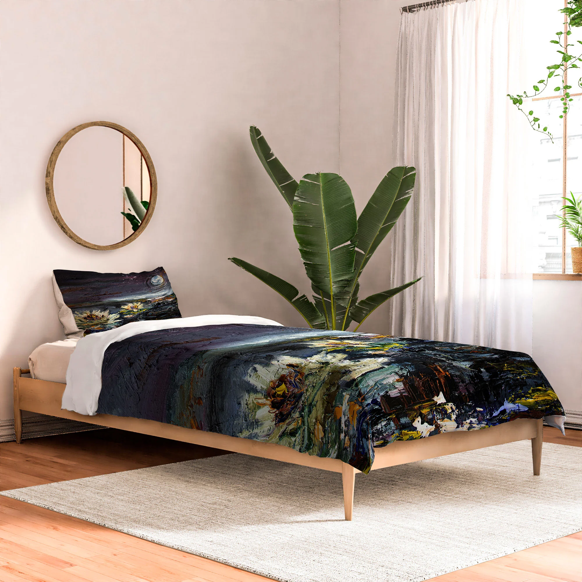 Ginette Fine Art Lily Under The Moon Comforter - Image 8