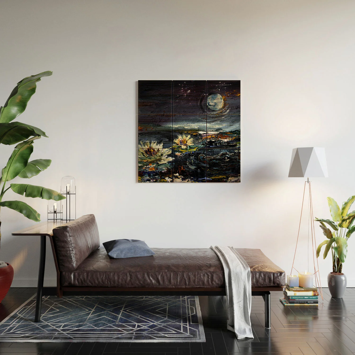 Ginette Fine Art Lily Under The Moon Wood Wall Mural - Image 4