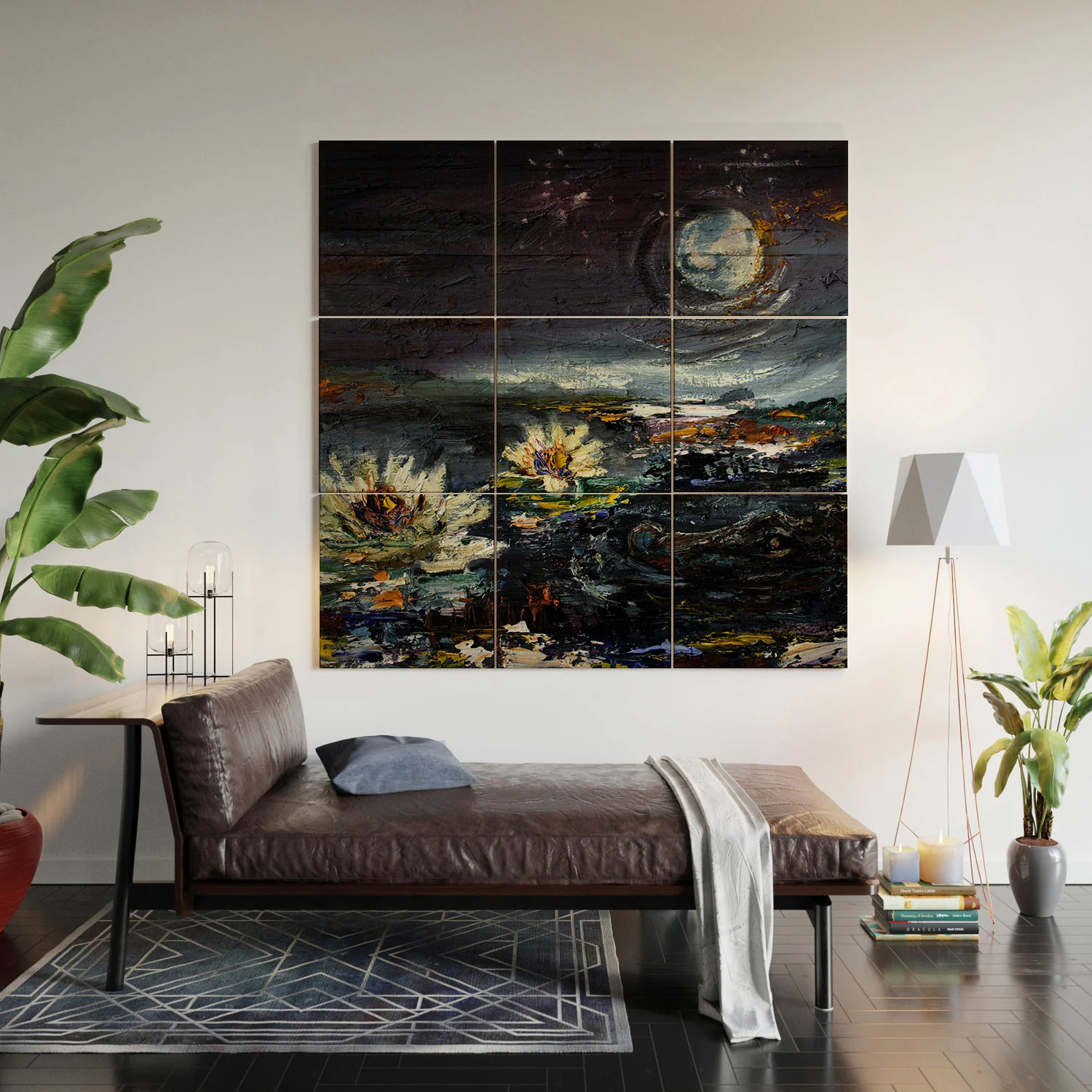Ginette Fine Art Lily Under The Moon Wood Wall Mural - Image 6