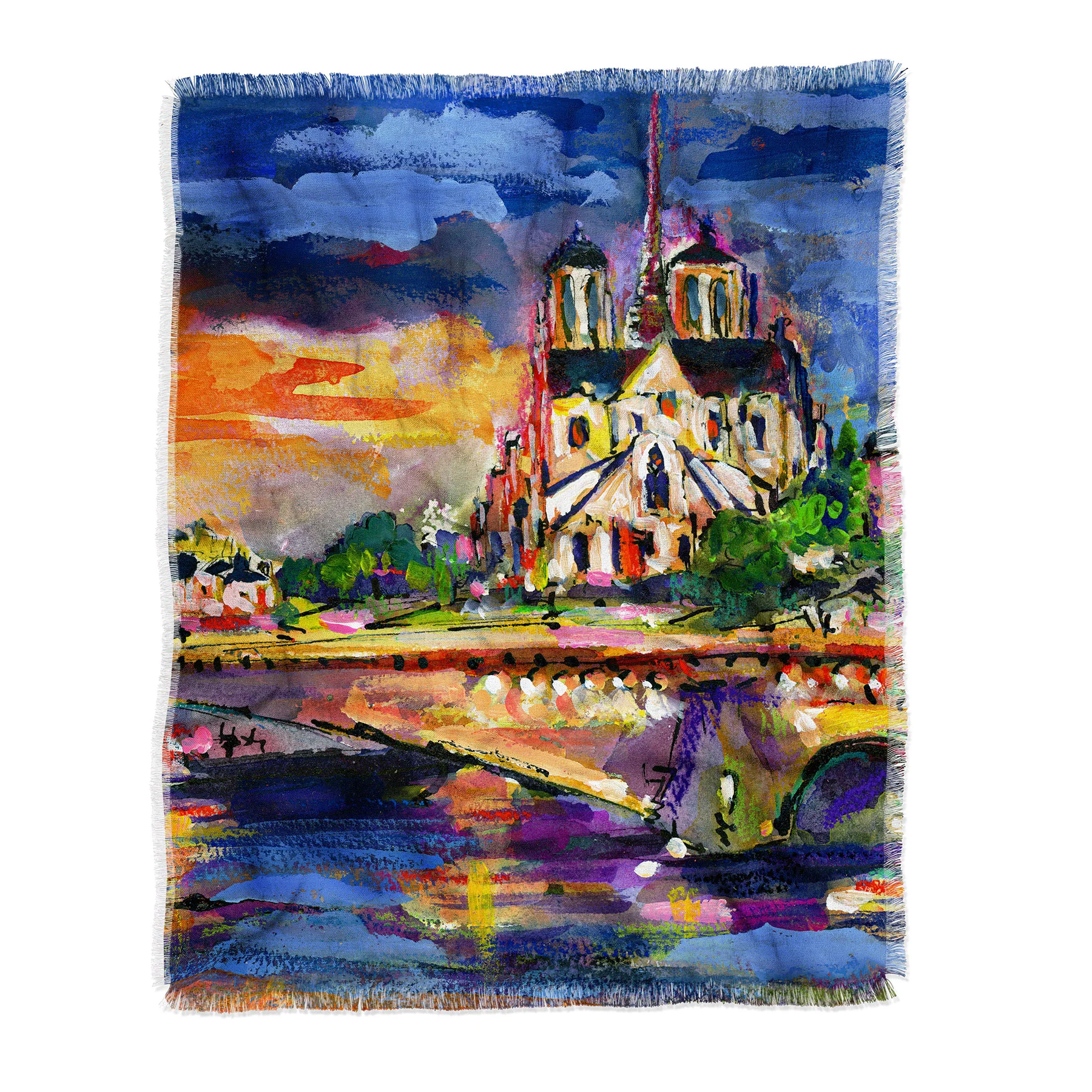 Ginette Fine Art Paris Notre Dame Throw Blanket - Image 6