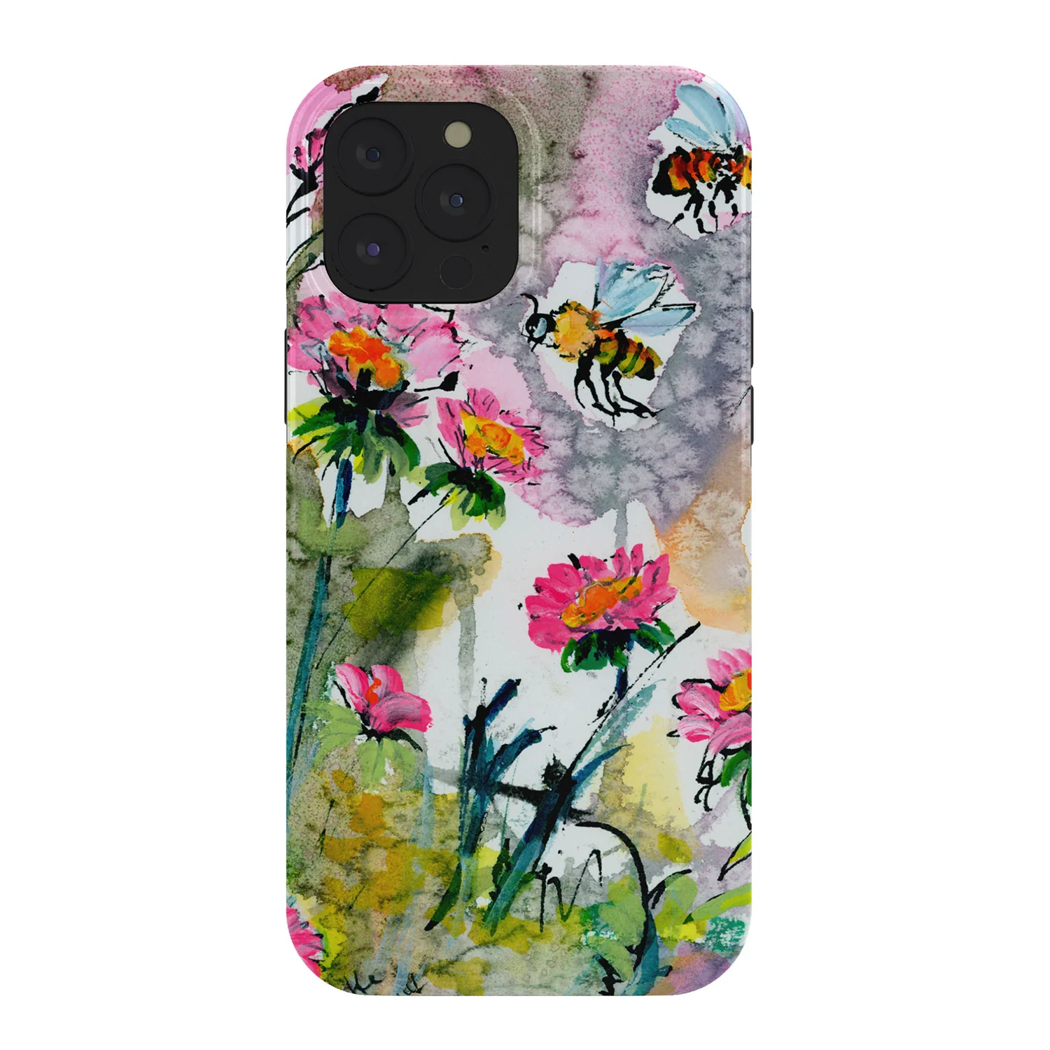 Ginette Fine Art Pink Flowers and Bees Phone Case - Image 23