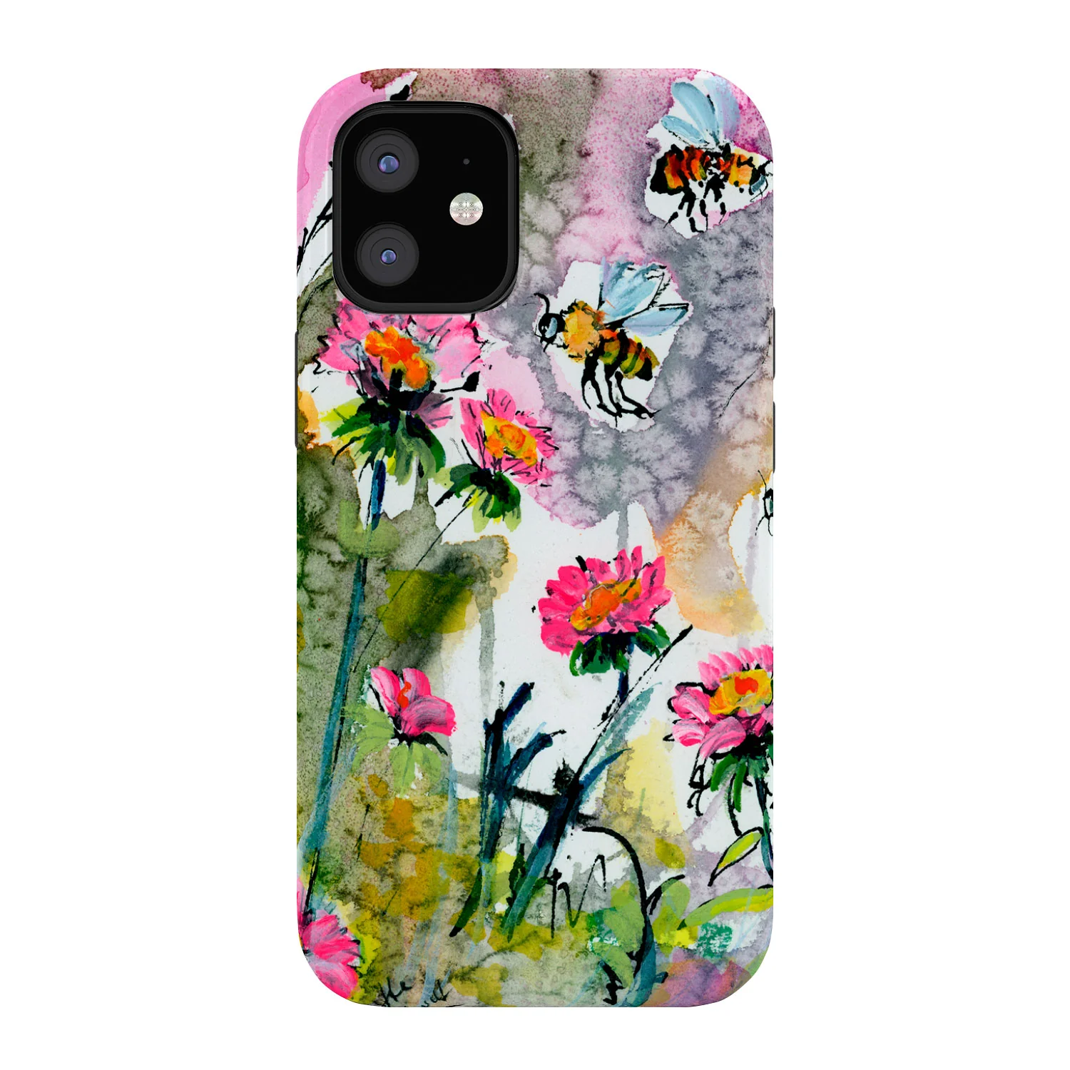 Ginette Fine Art Pink Flowers and Bees Phone Case - Image 25