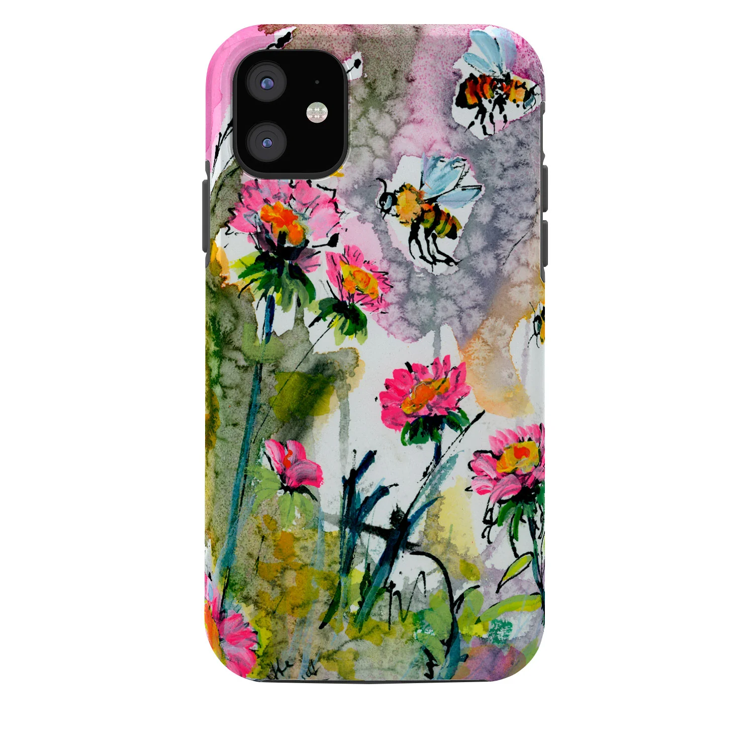 Ginette Fine Art Pink Flowers and Bees Phone Case - Image 28