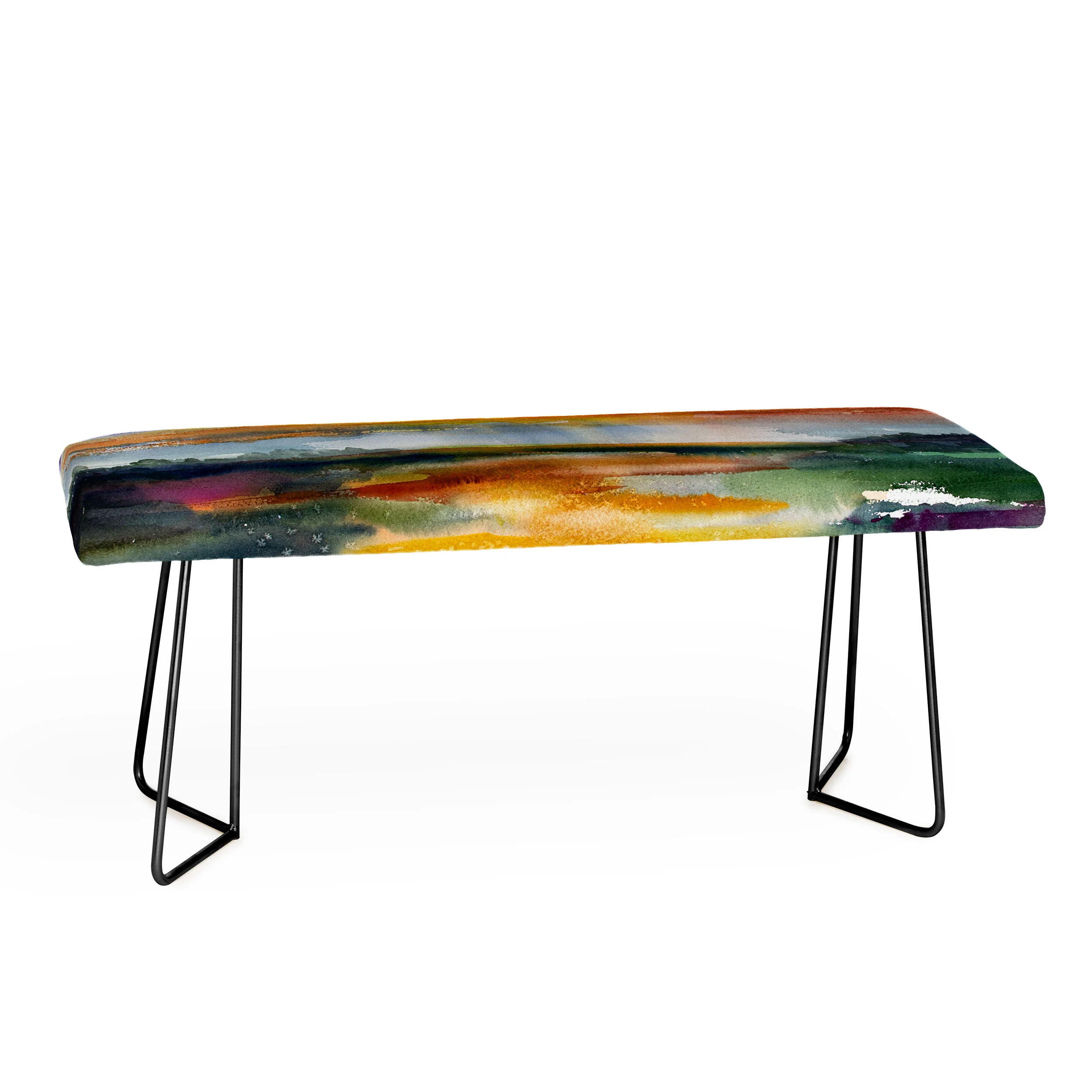 Ginette Fine Art Wetland Sunset Bench - Image 2
