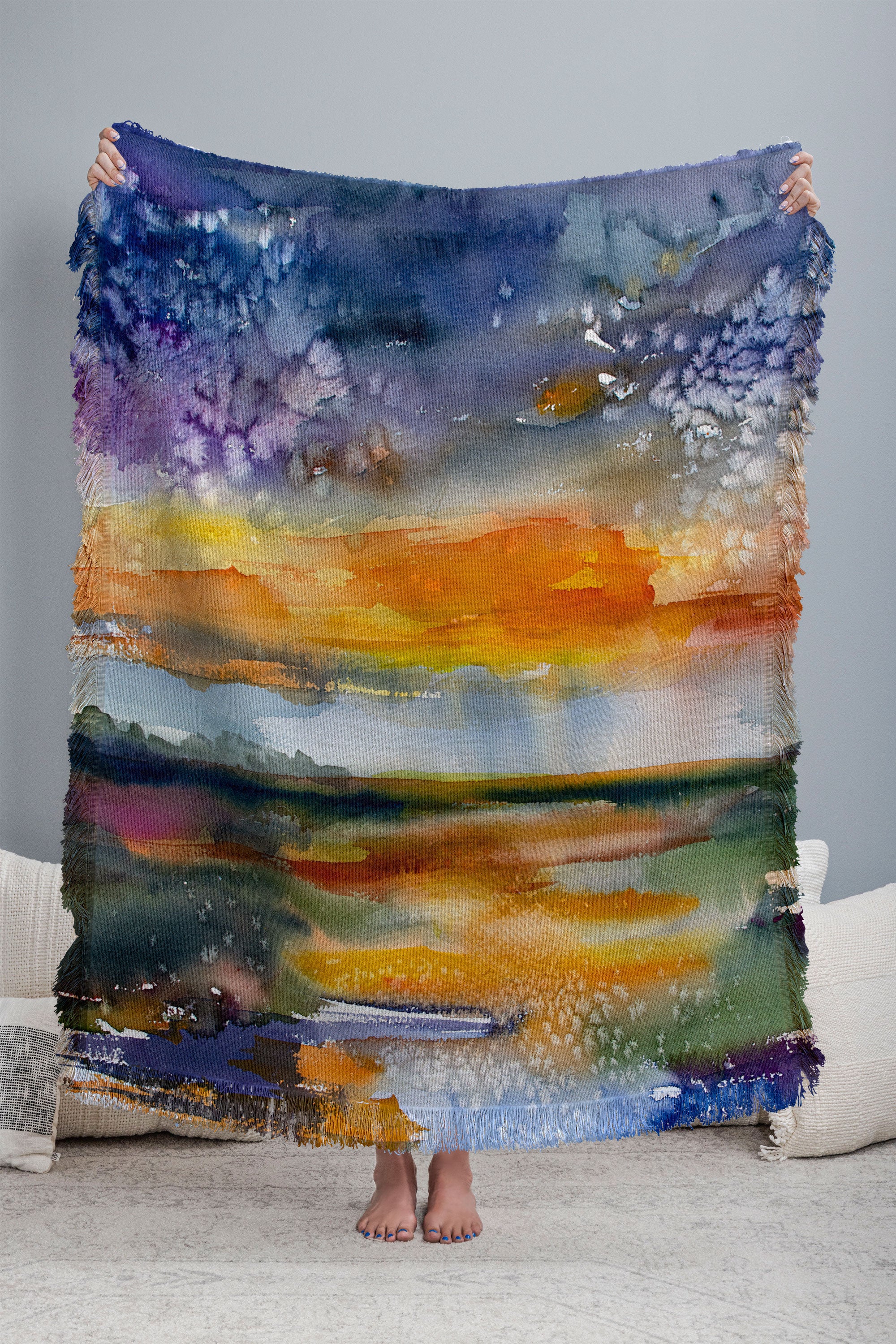 Ginette Fine Art Wetland Sunset Throw Blanket - Image 3