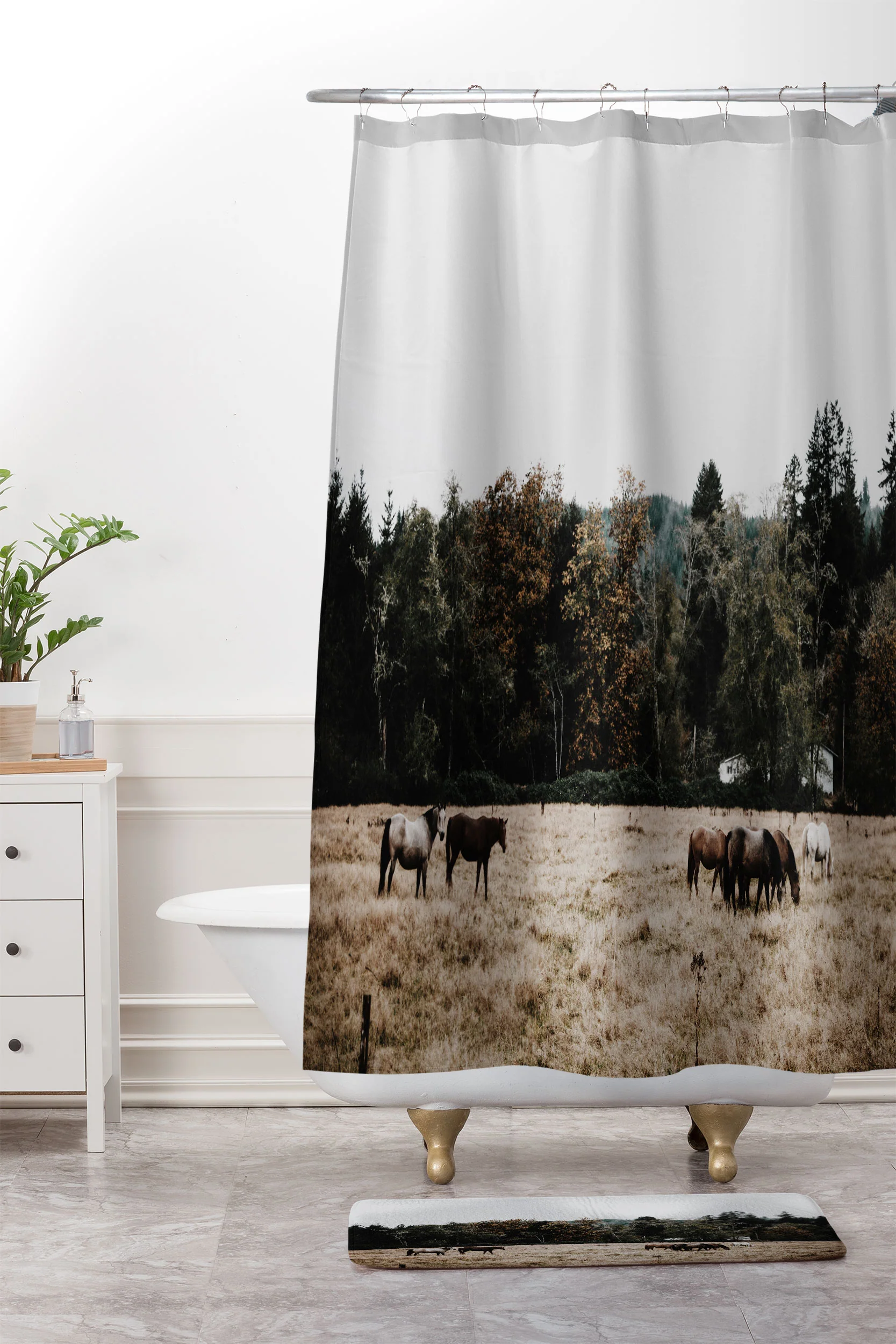 Hannah Kemp Horses two Memory Foam Bath Mat - Image 4