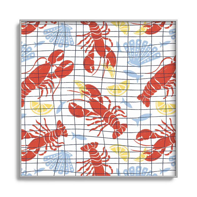 Heather Dutton Fresh Catch Summer Lobster Square Metal Framed Art Print - Image 17
