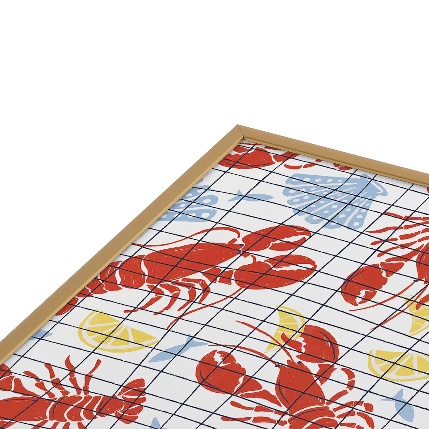 Heather Dutton Fresh Catch Summer Lobster Square Metal Framed Art Print - Image 3