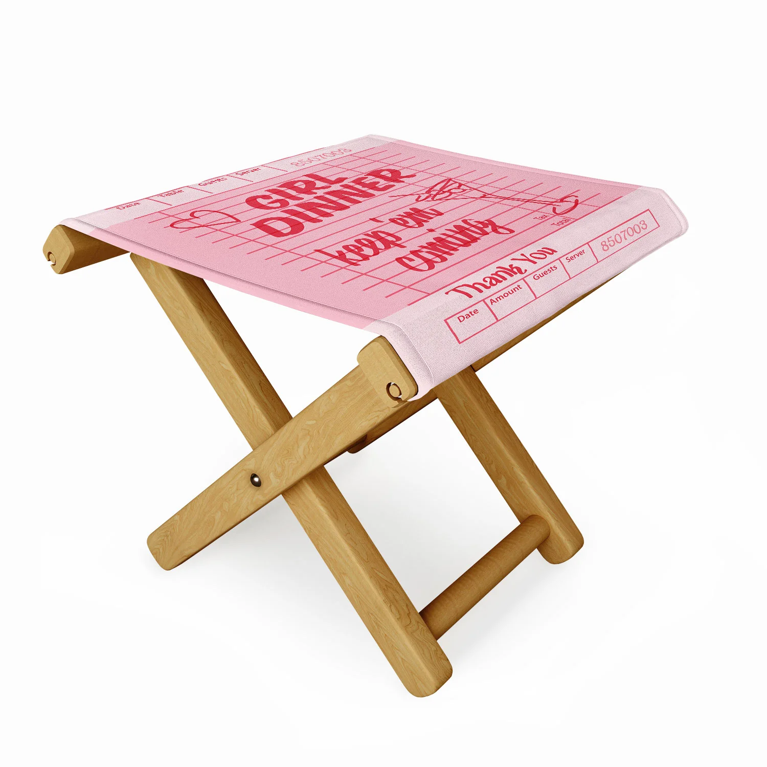 Heather Dutton Guest Check Keep Em Coming Folding Stool - Image 2