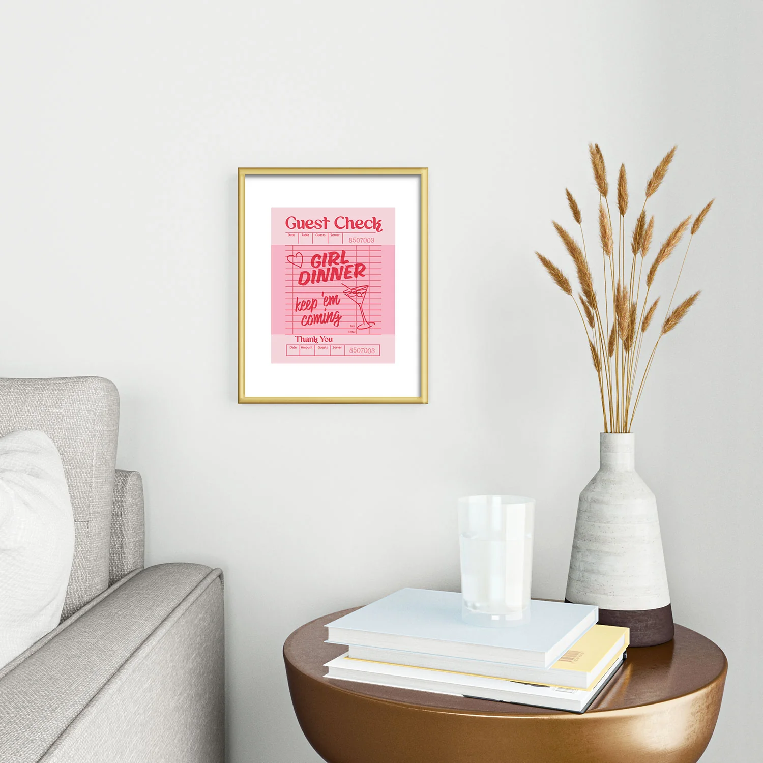Heather Dutton Guest Check Keep Em Coming Metal Framed Art Print - Image 2