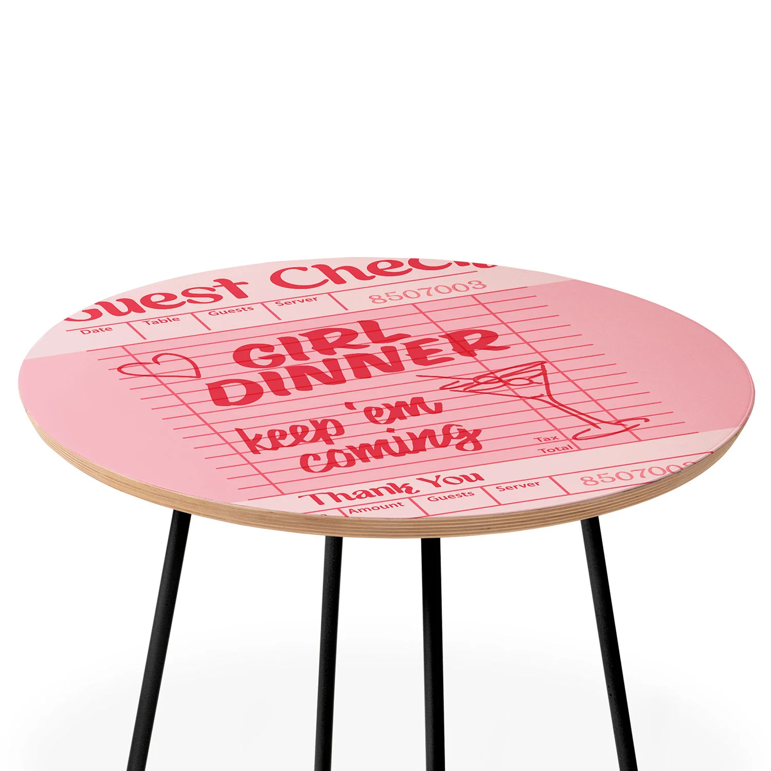 Heather Dutton Guest Check Keep Em Coming Round Side Table - Image 4