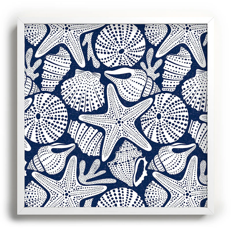 Heather Dutton Ocean Floor Nautical Shells Recessed Framing Square - Image 11