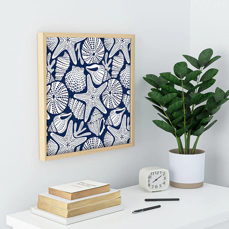 Heather Dutton Ocean Floor Nautical Shells Recessed Framing Square - Image 14