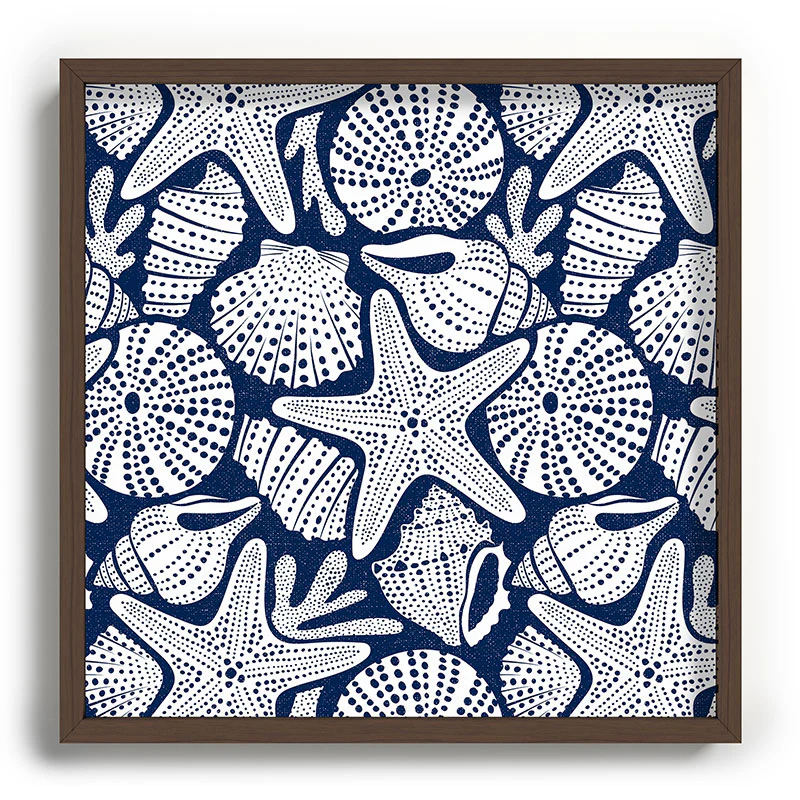 Heather Dutton Ocean Floor Nautical Shells Recessed Framing Square - Image 15