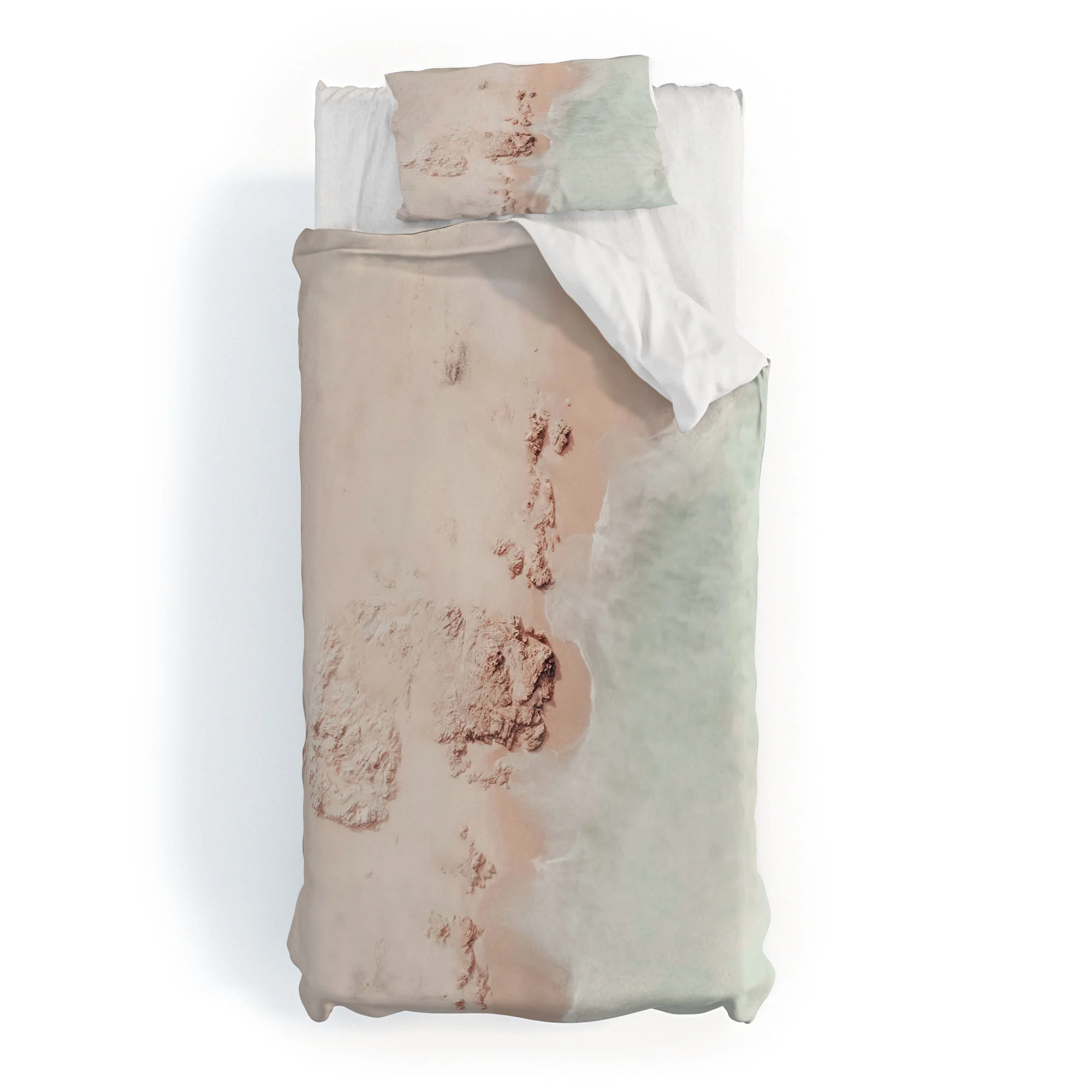 Ingrid Beddoes Aerial Mint Green Ocean Paste Duvet Cover - Image 29