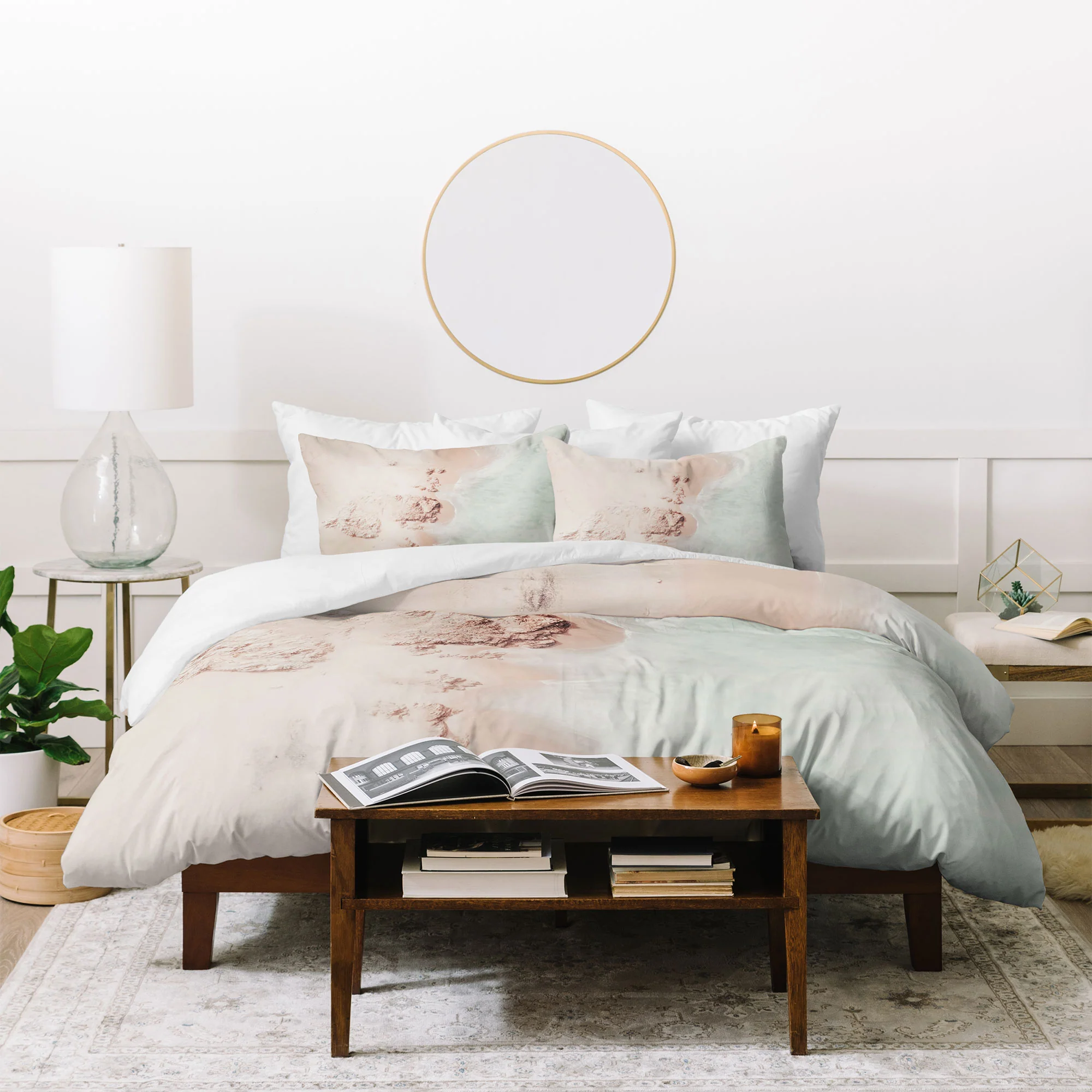 Ingrid Beddoes Aerial Mint Green Ocean Paste Duvet Cover - Image 36