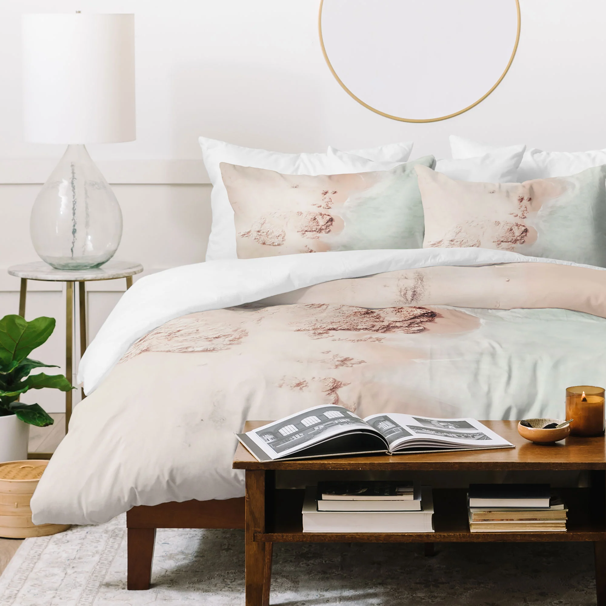 Ingrid Beddoes Aerial Mint Green Ocean Paste Duvet Cover - Image 59