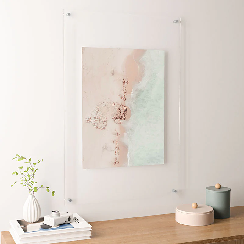 Ingrid Beddoes Aerial Mint Green Ocean Paste Floating Acrylic Print - Image 34
