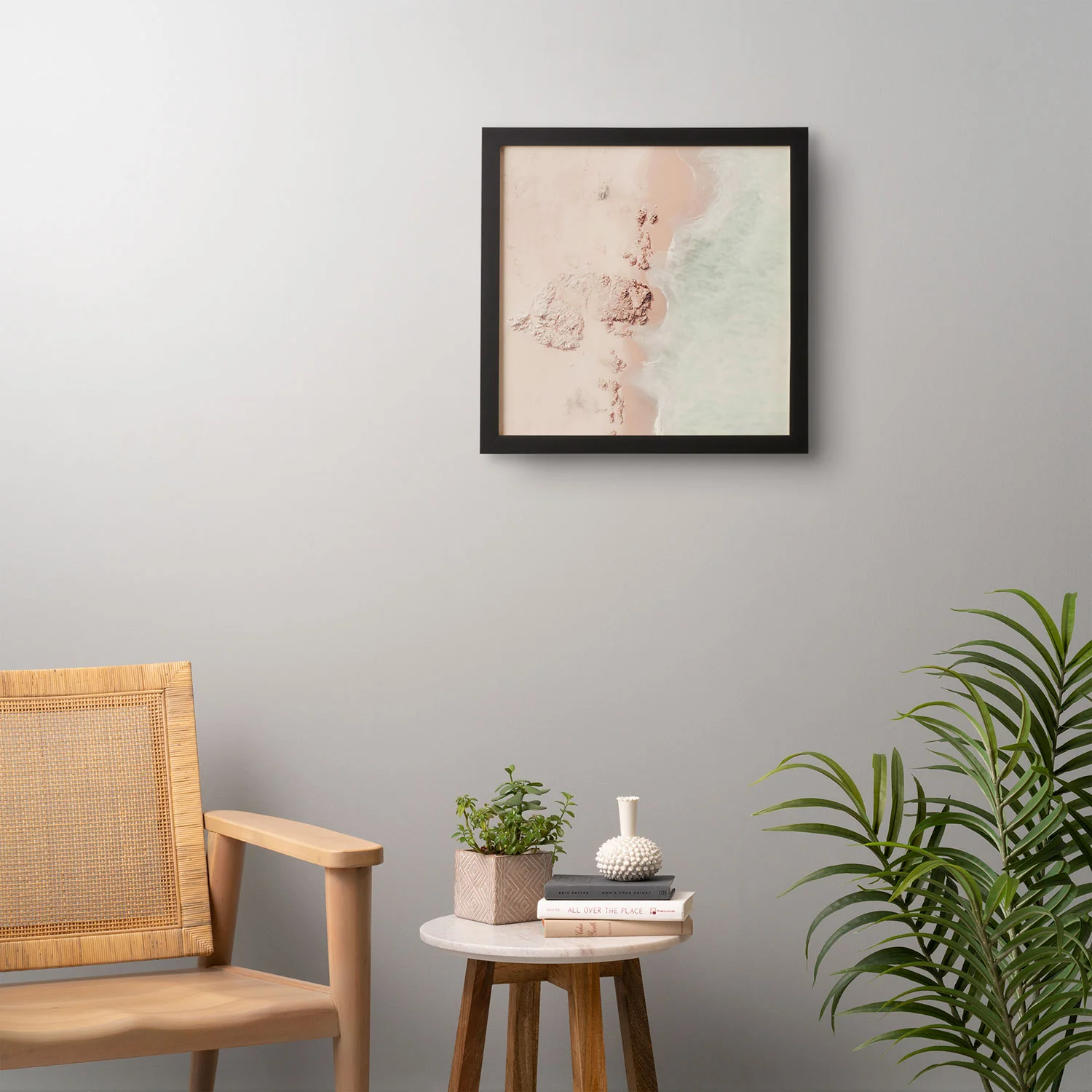Ingrid Beddoes Aerial Mint Green Ocean Paste Framed Wall Art - Image 10
