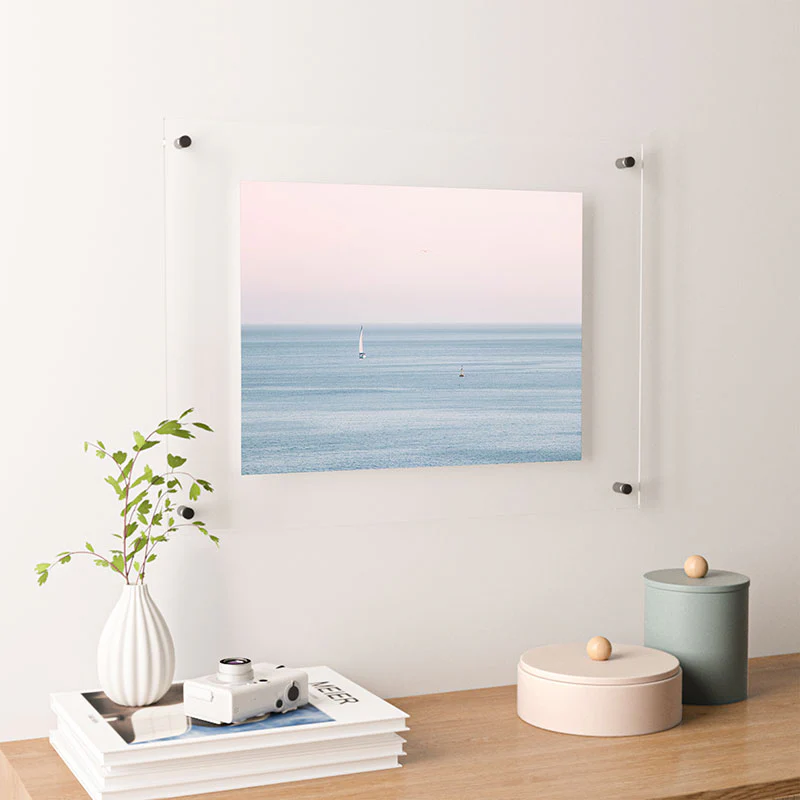 Ingrid Beddoes Ocean Pink Sky Floating Acrylic Print - Image 24