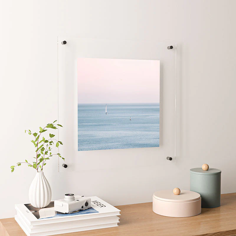 Ingrid Beddoes Ocean Pink Sky Floating Acrylic Print - Image 30