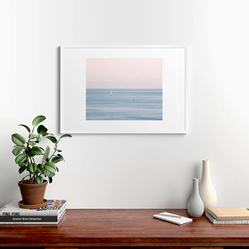 Ingrid Beddoes Ocean Pink Sky Framed Art Print - Image 48