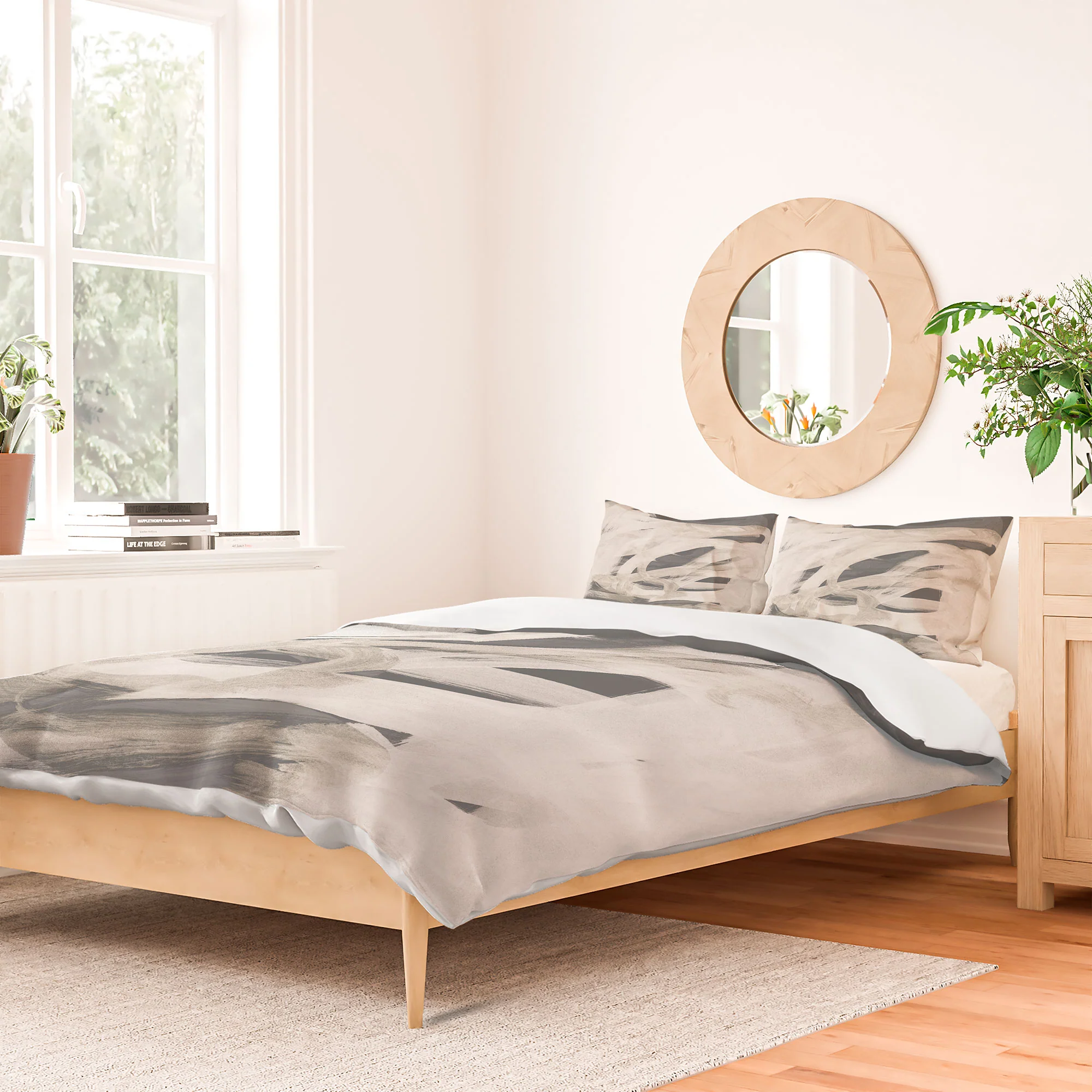 Iris Lehnhardt abstract brushstrokes neutral Duvet Cover - Image 42