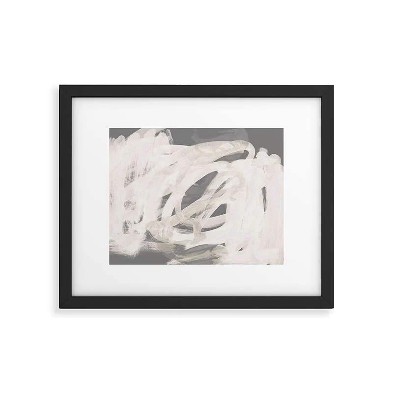 Iris Lehnhardt abstract brushstrokes neutral Framed Art Print - Image 33