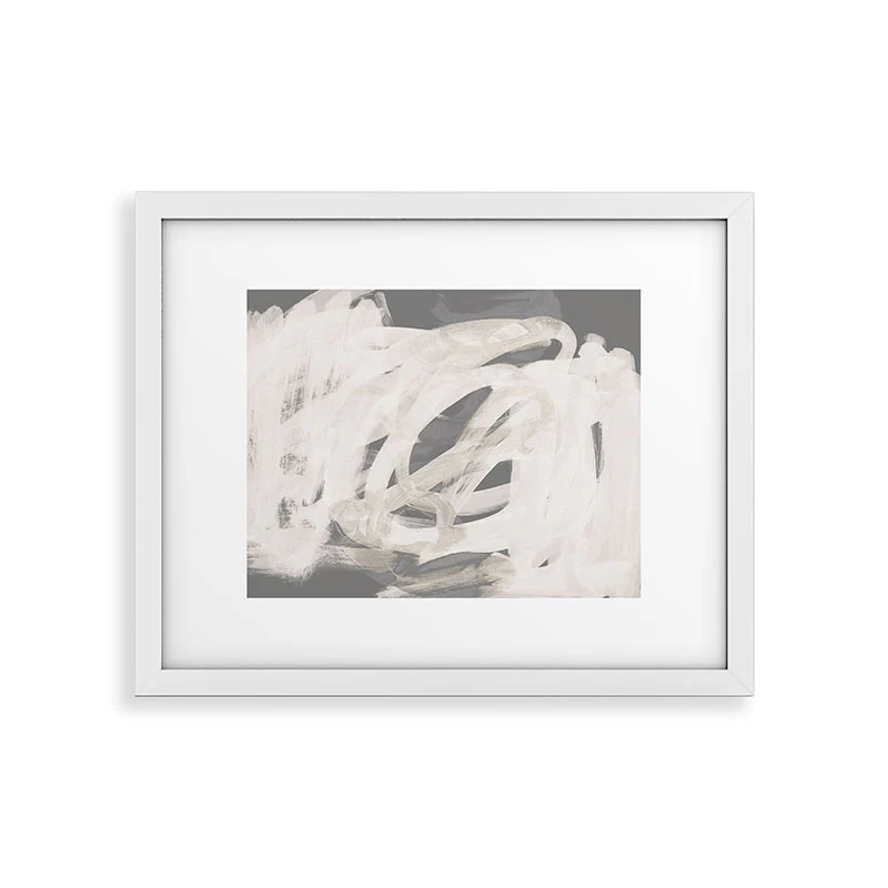 Iris Lehnhardt abstract brushstrokes neutral Framed Art Print - Image 45