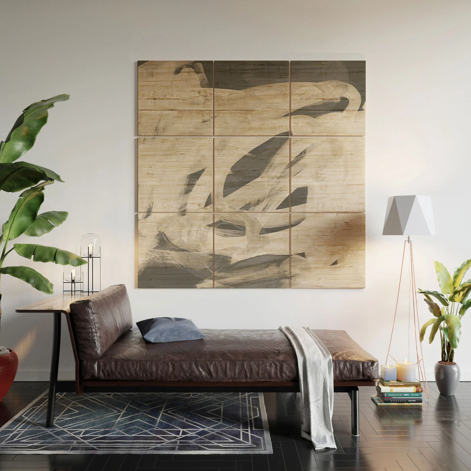 Iris Lehnhardt abstract brushstrokes neutral Wood Wall Mural - Image 6