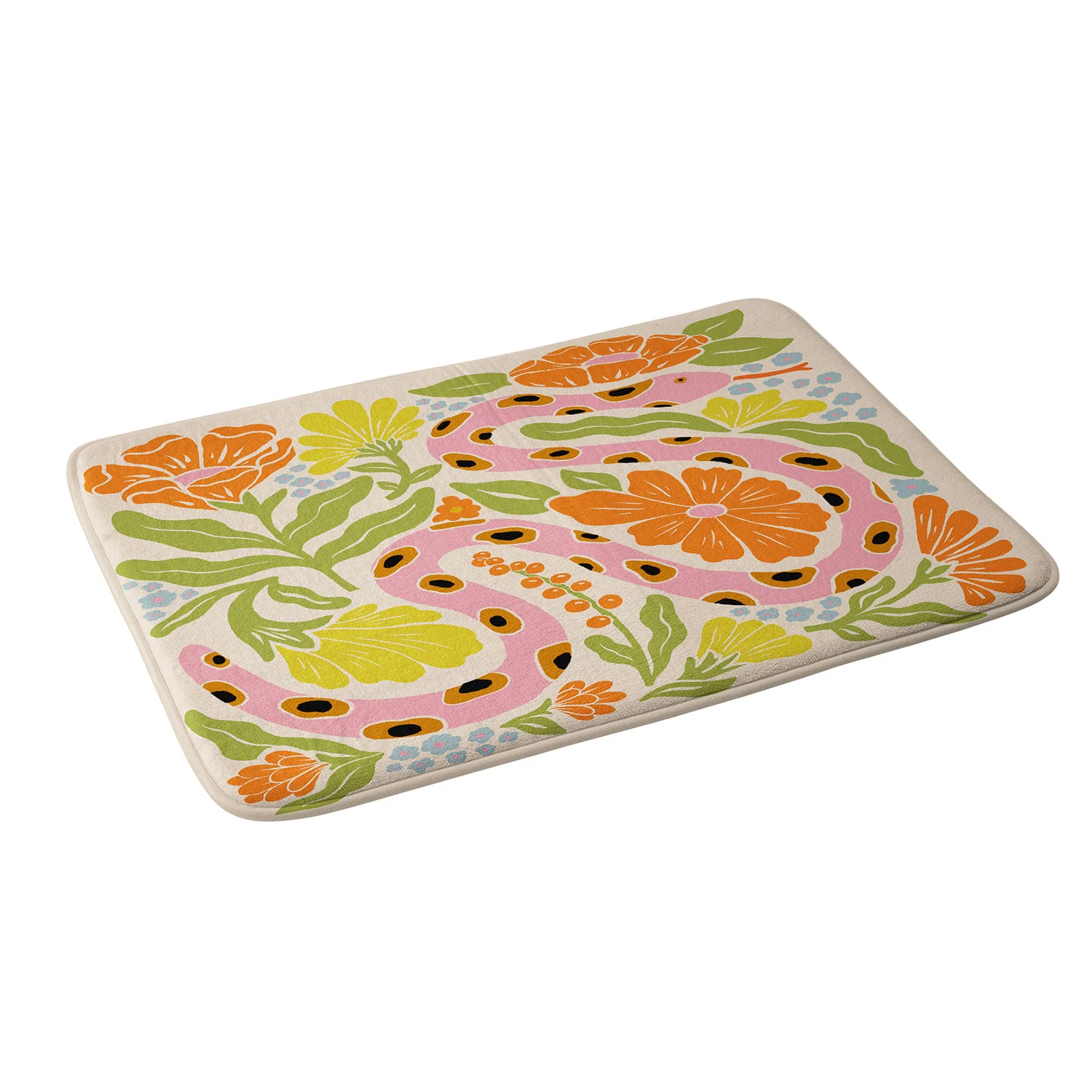 Jaclyn Caris Snake in the Garden Memory Foam Bath Mat - Image 2