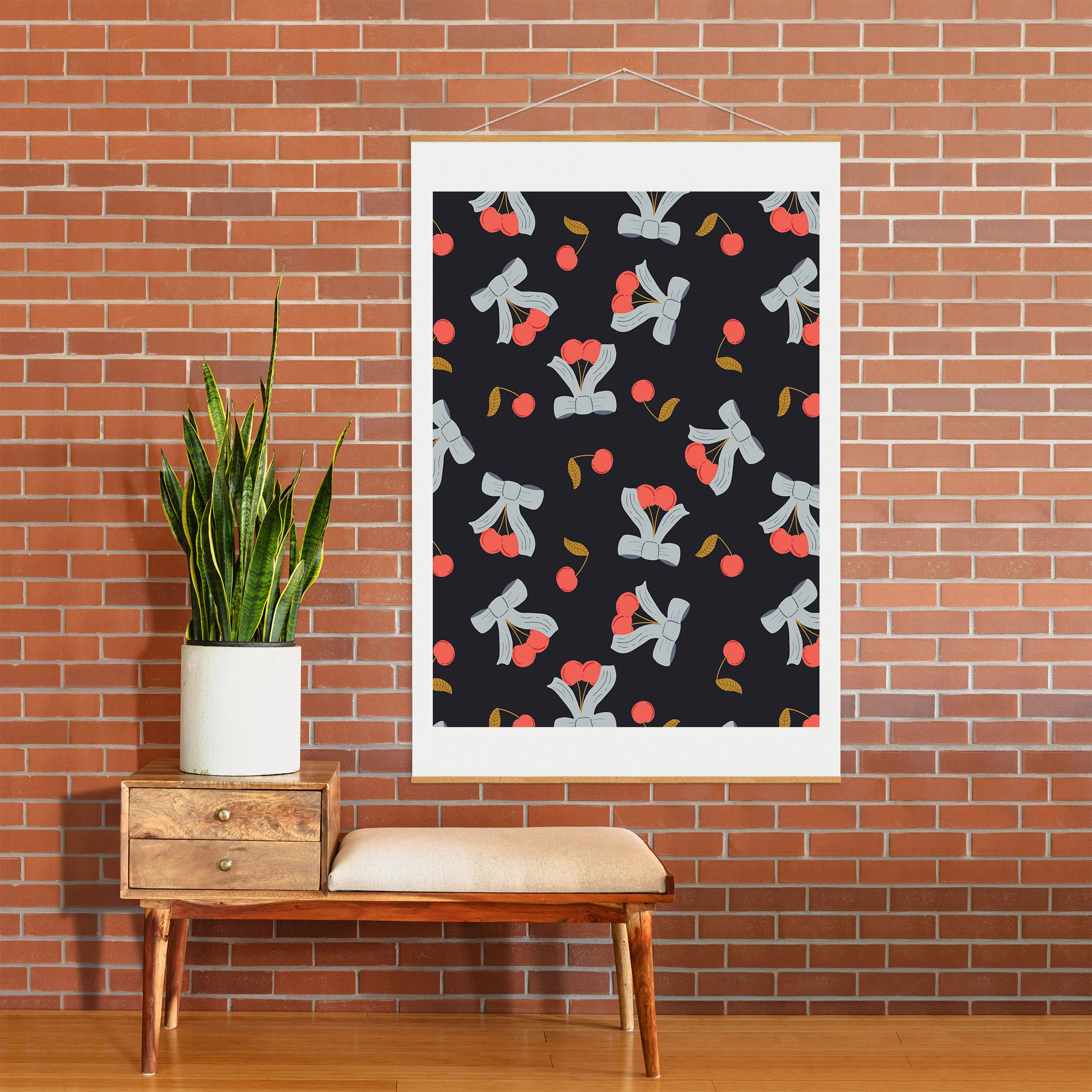Jennifer Labre Cherries and Bows Art Print - Image 53