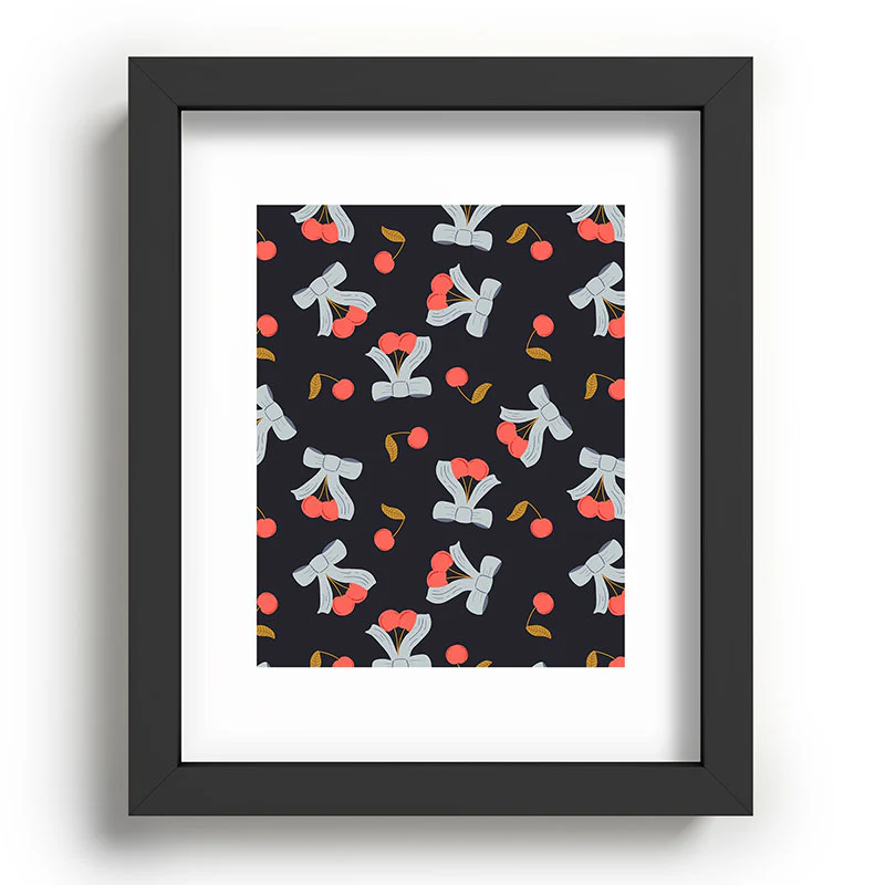 Jennifer Labre Cherries and Bows Recessed Framing Rectangle