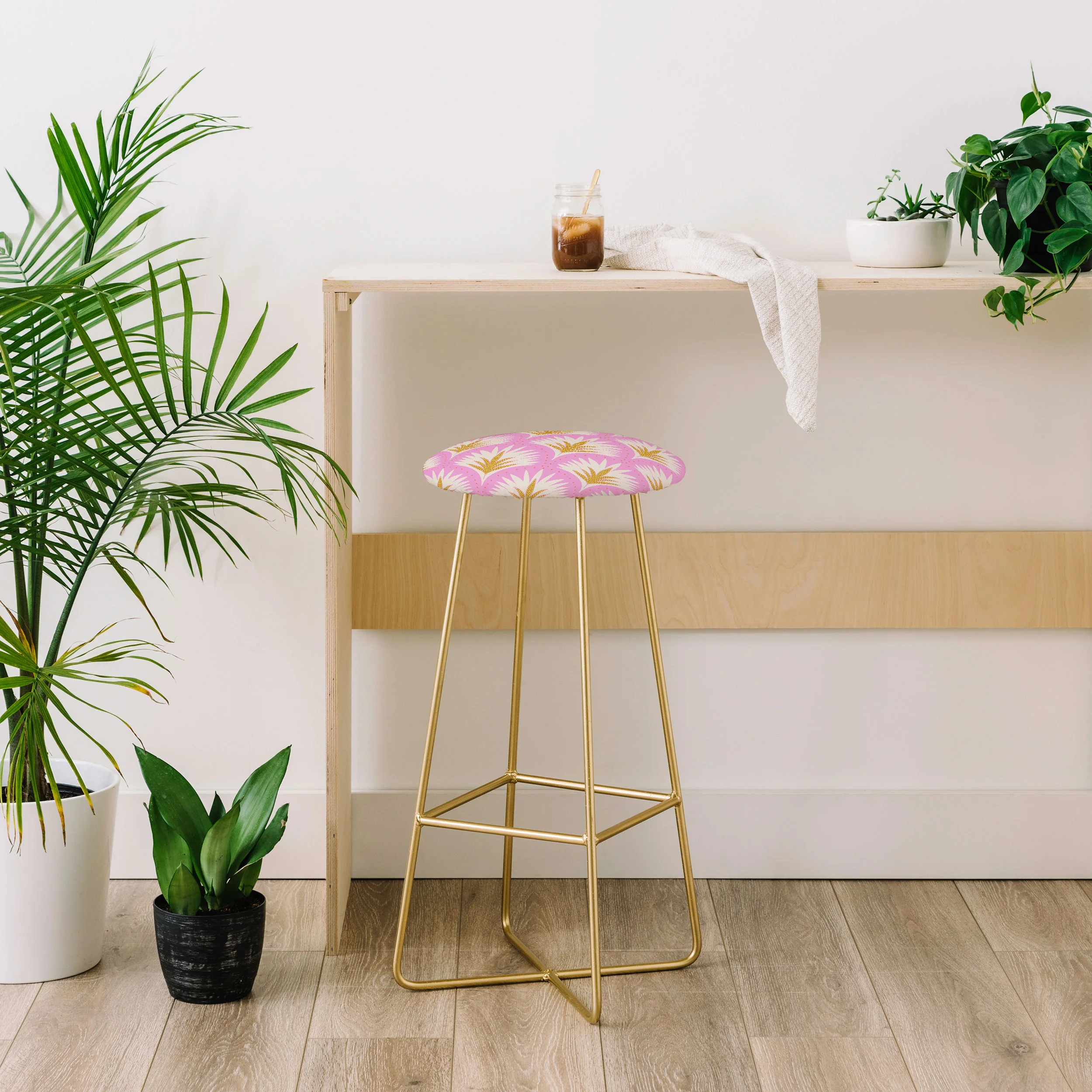 Jennifer Labre Pink Palmetto Bar Stool - Image 3