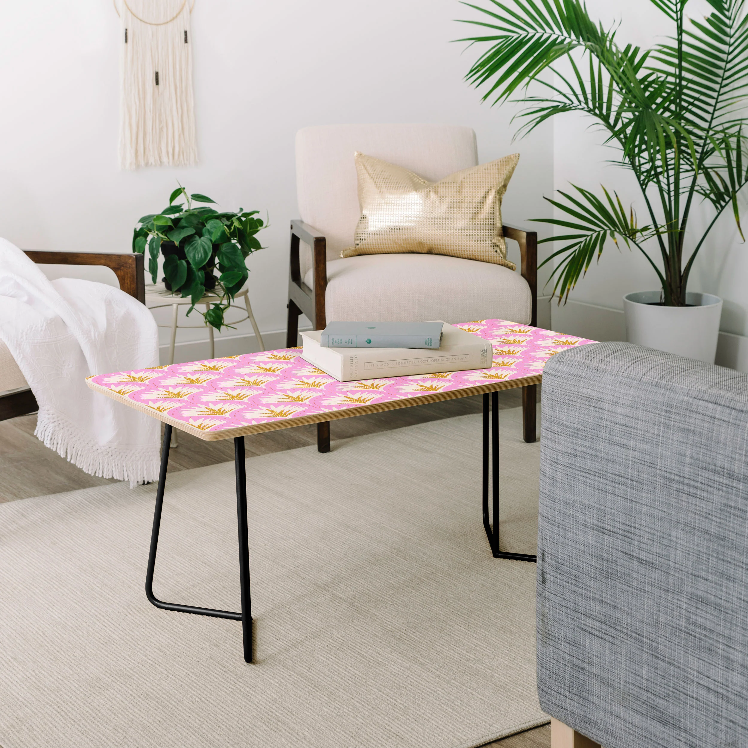 Jennifer Labre Pink Palmetto Coffee Table - Image 8