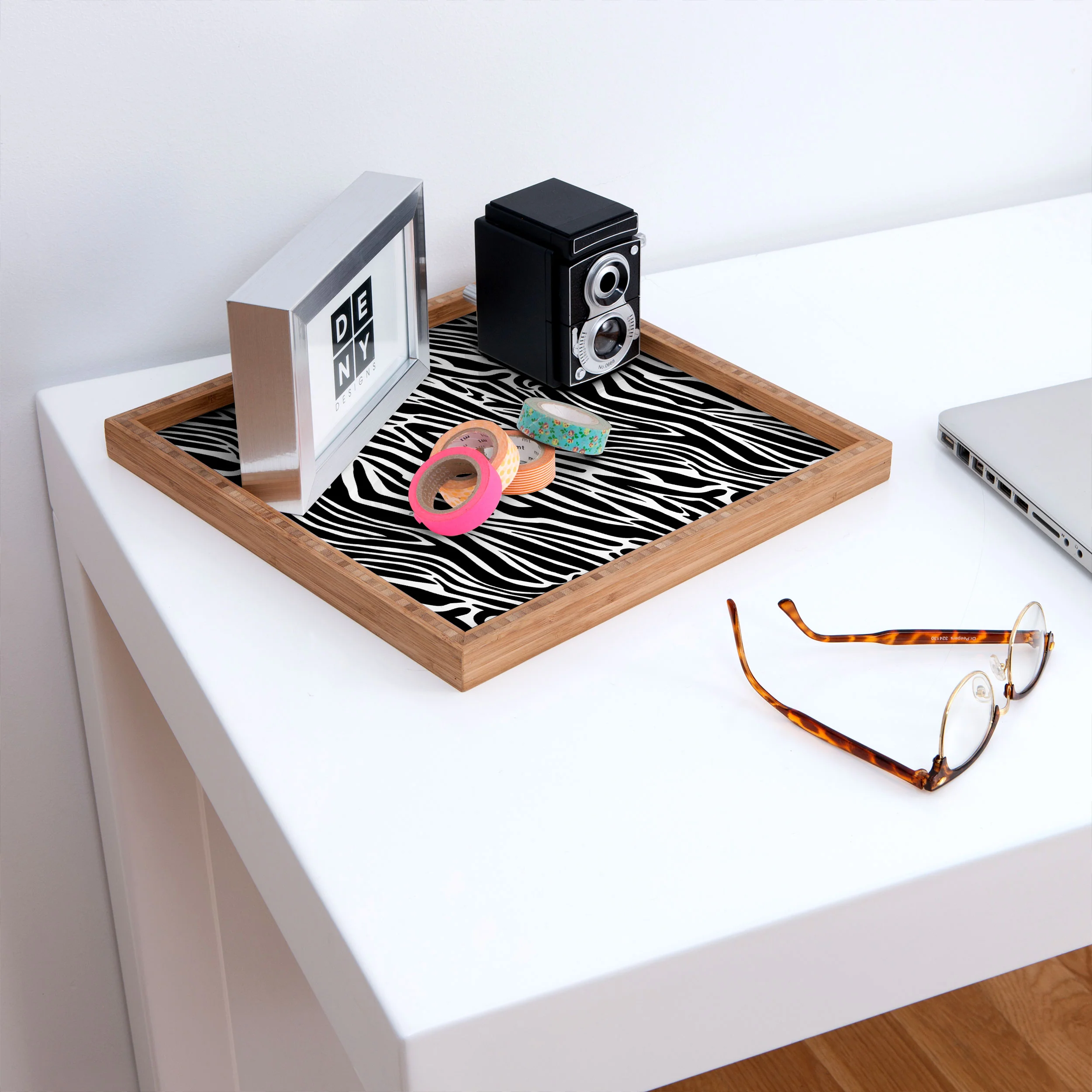 Jennifer Labre Wild Zebra Square Tray - Image 2
