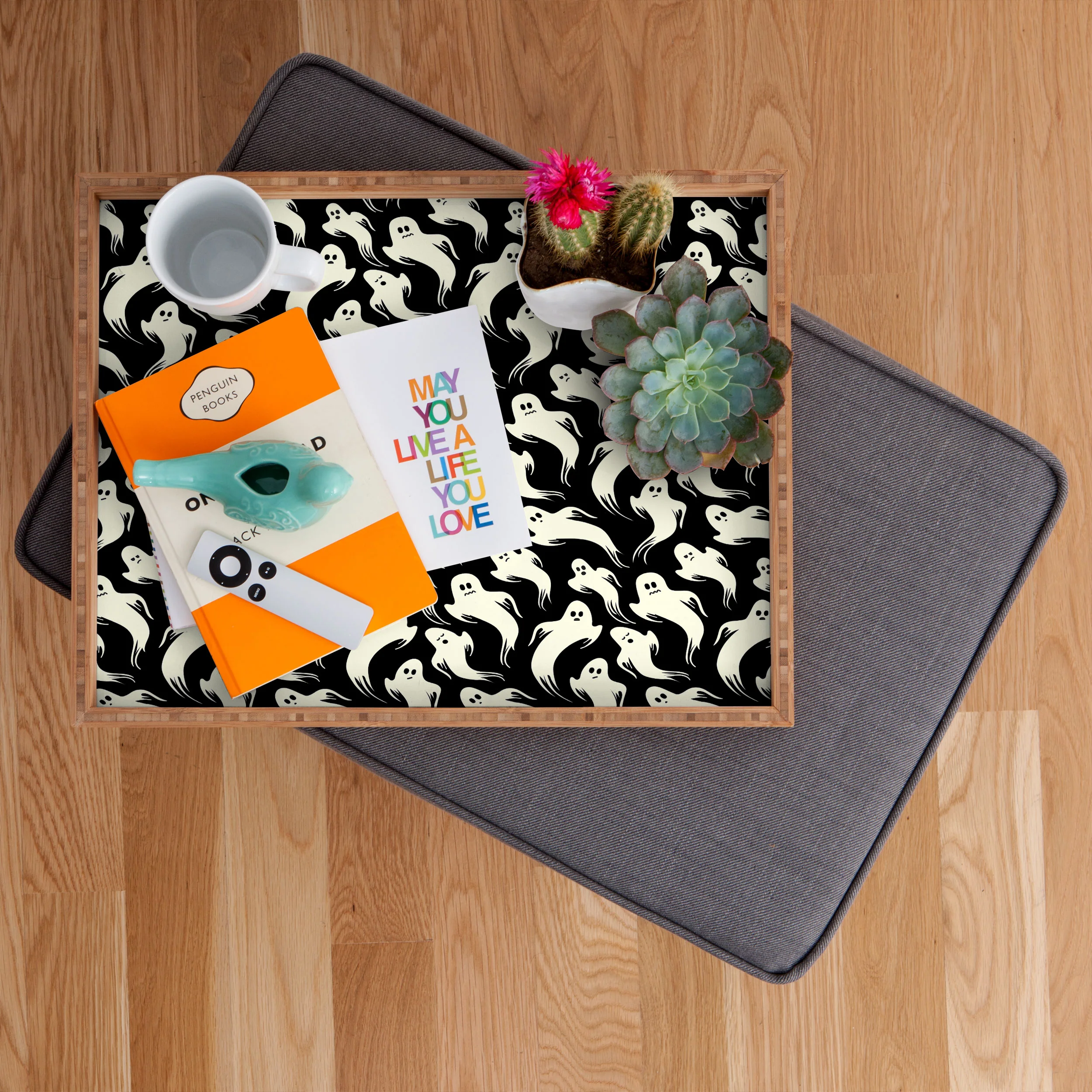 Jennifer Ladd Halloween ghosts 2 Rectangular Tray - Image 2