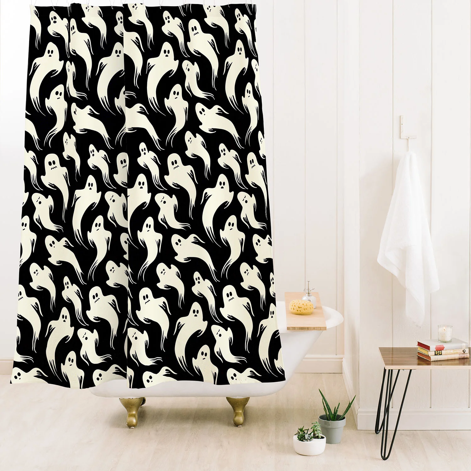 Jennifer Ladd Halloween ghosts 2 Shower Curtain - Image 2