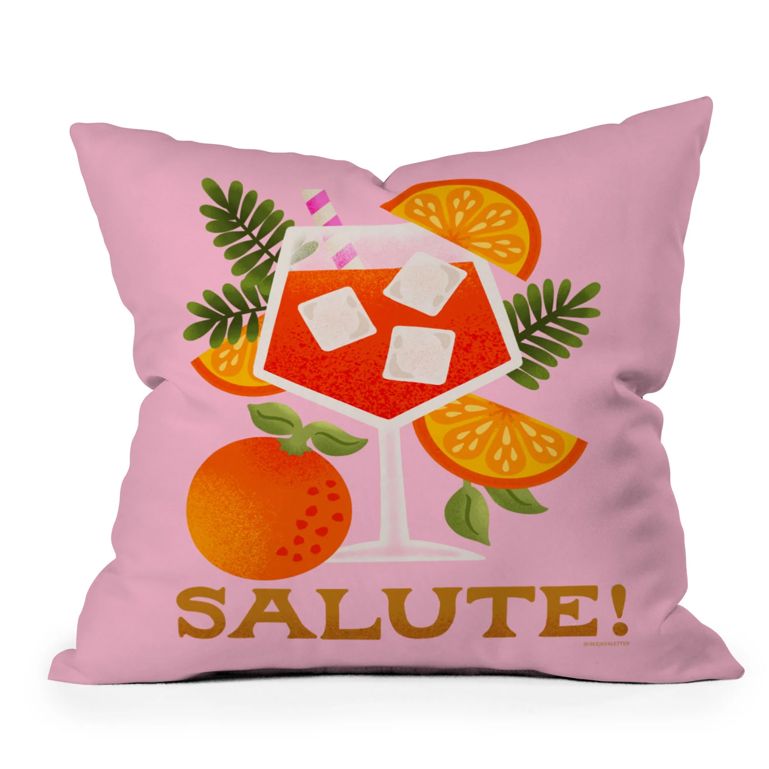 Jessica Molina Orange Spritz Outdoor Throw Pillow - Image 3