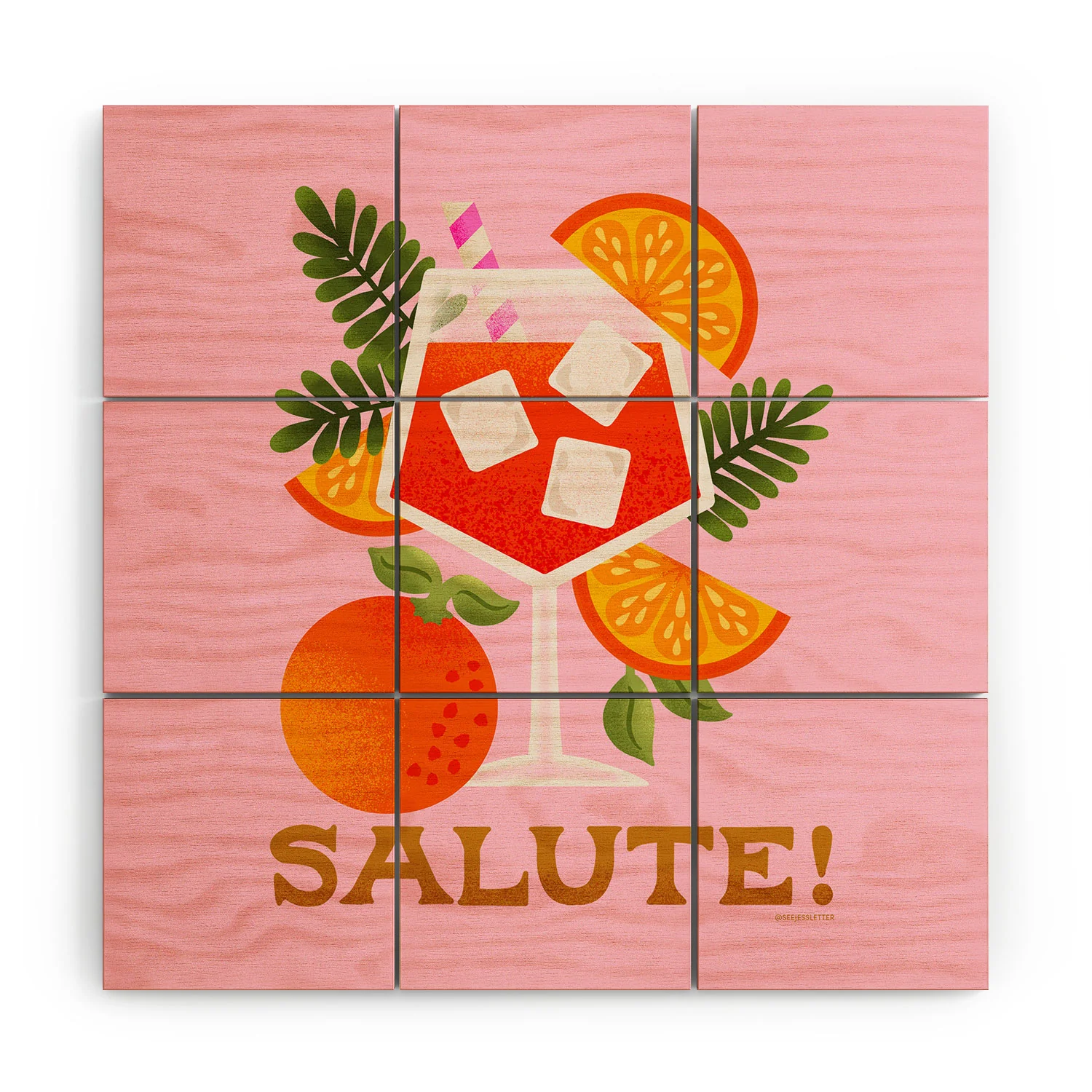 Jessica Molina Orange Spritz Wood Wall Mural - Image 3