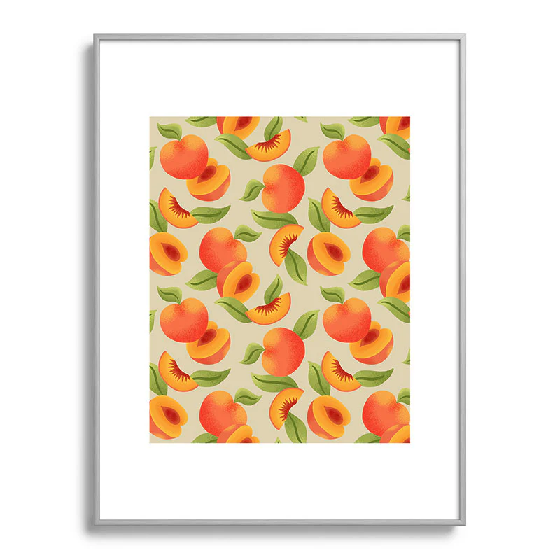 Jessica Molina Peach Pattern Metal Framed Art Print - Image 29