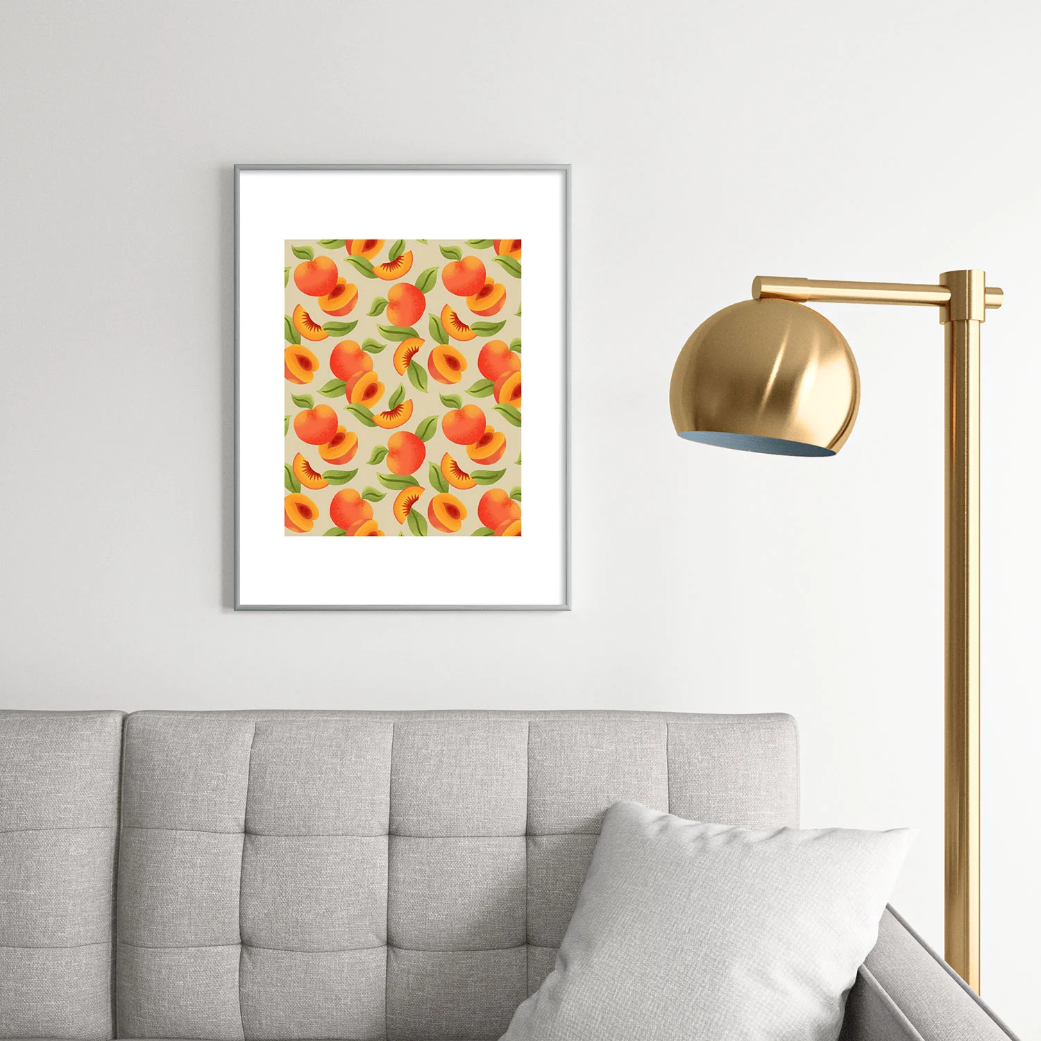 Jessica Molina Peach Pattern Metal Framed Art Print - Image 30