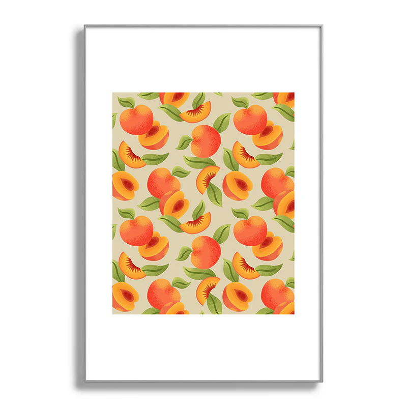 Jessica Molina Peach Pattern Metal Framed Art Print - Image 41